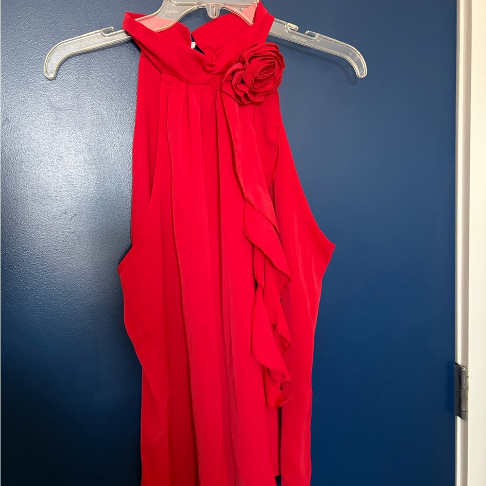 Elegant Red Sleeveless Top
